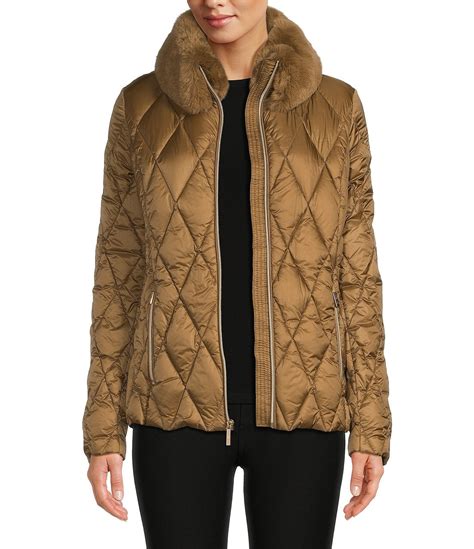 michael kors fake fur coat|michael kors padded coat women's.